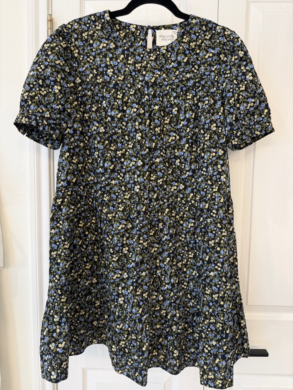 Tuckernuck Hyacinth House Black Floral Quinn Dress Size Small